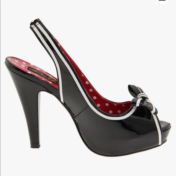 Moschino Slingback Peep toe Platform Heels In Black Size 8 - Picture 2 of 12